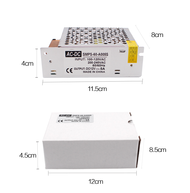  12v 5a power adapter 220v dc output power supply for cctv system with high quality(图4)